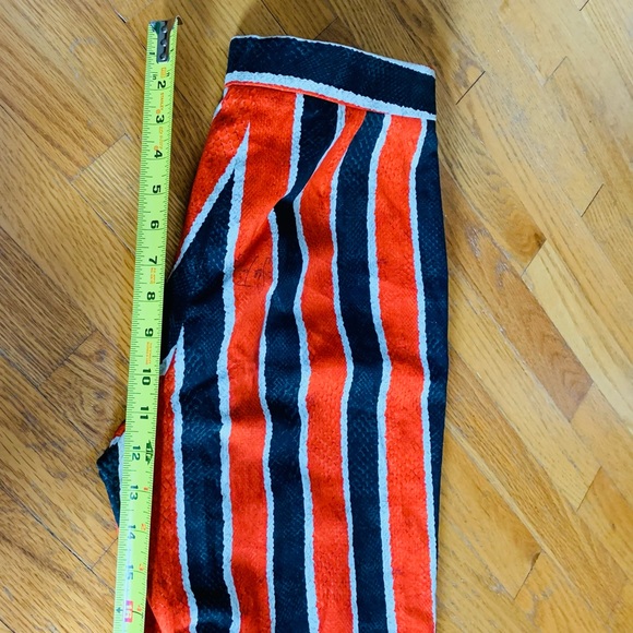 RARE Stella Jean Mid Rise Flare Pants Orange & Black Stripe Snakeskin Print Sz 8 - Picture 8 of 9
